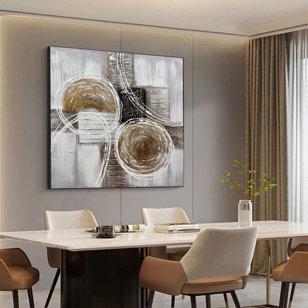 Modern Brown And Black Oil Painting