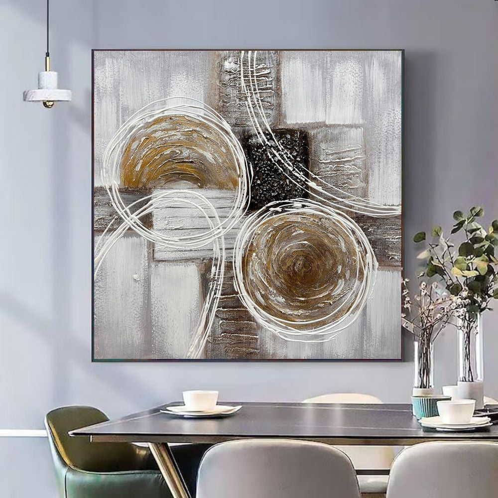 Modern Brown And Black Oil Painting