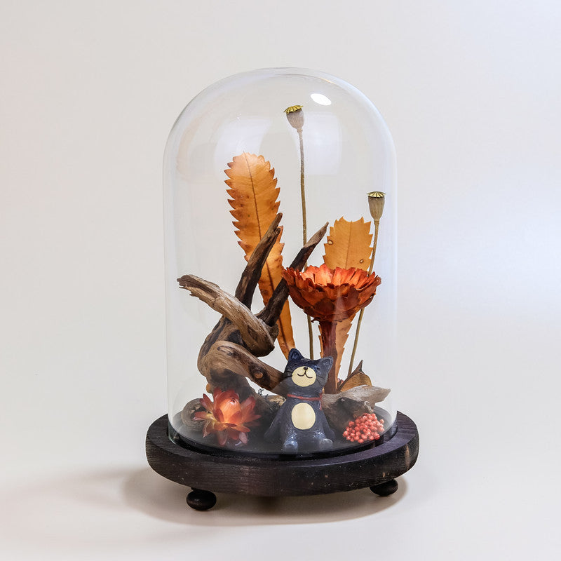 Handmade Dried Flower with Micro Landscape and Glass Cover