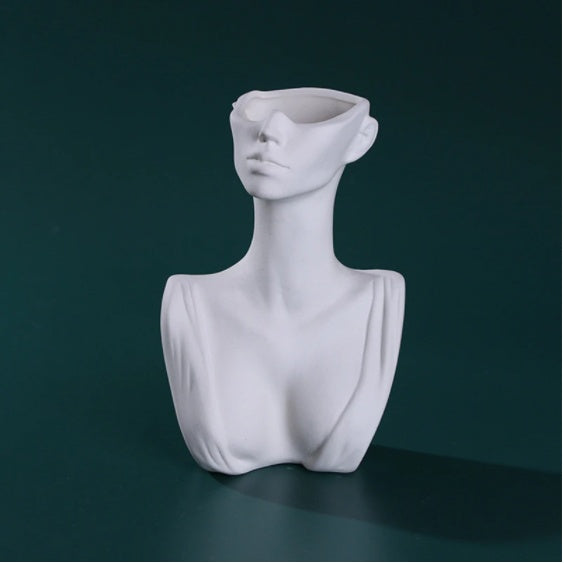 Human Face Ceramic Vase