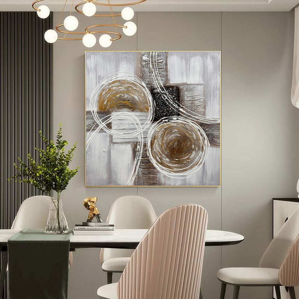 Modern Brown And Black Oil Painting