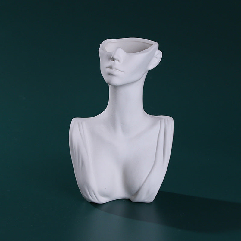 Human Face Ceramic Vase