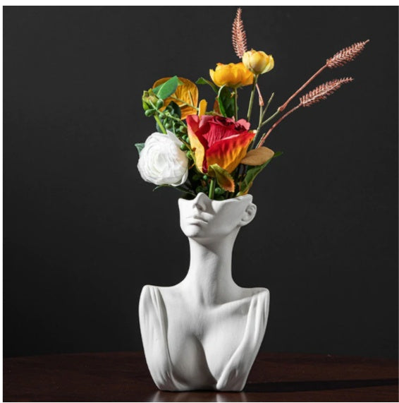 Human Face Ceramic Vase