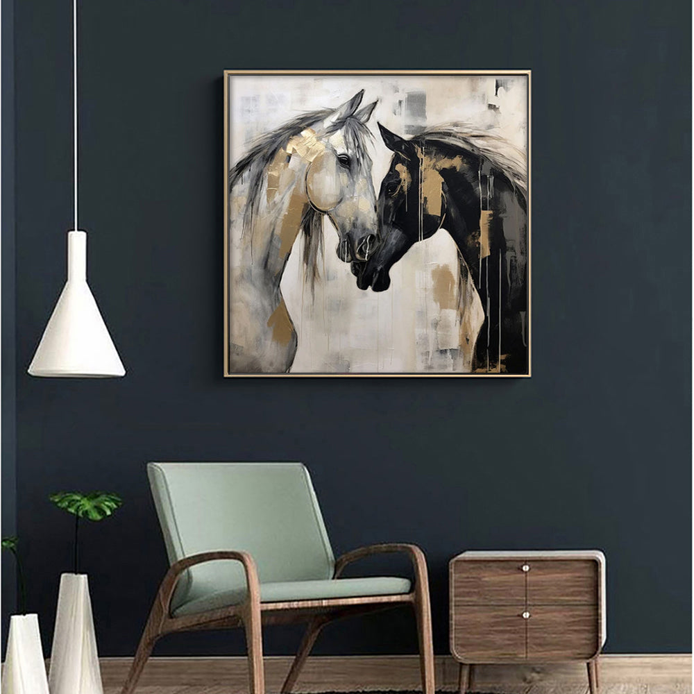 Hand-Painted Abstract Horses Painting