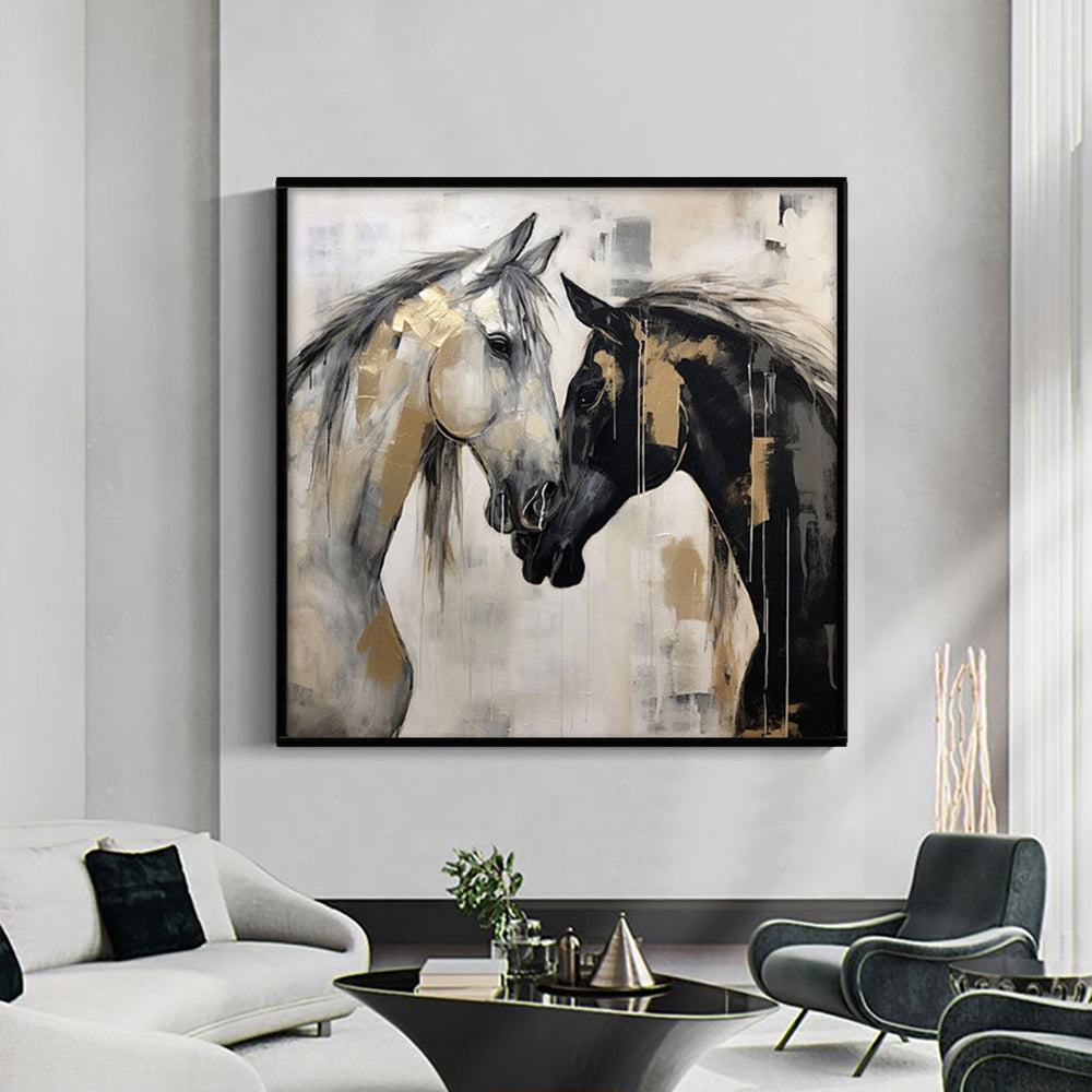 Hand-Painted Abstract Horses Painting