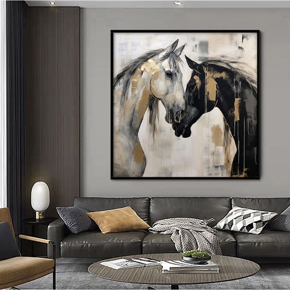 Hand-Painted Abstract Horses Painting