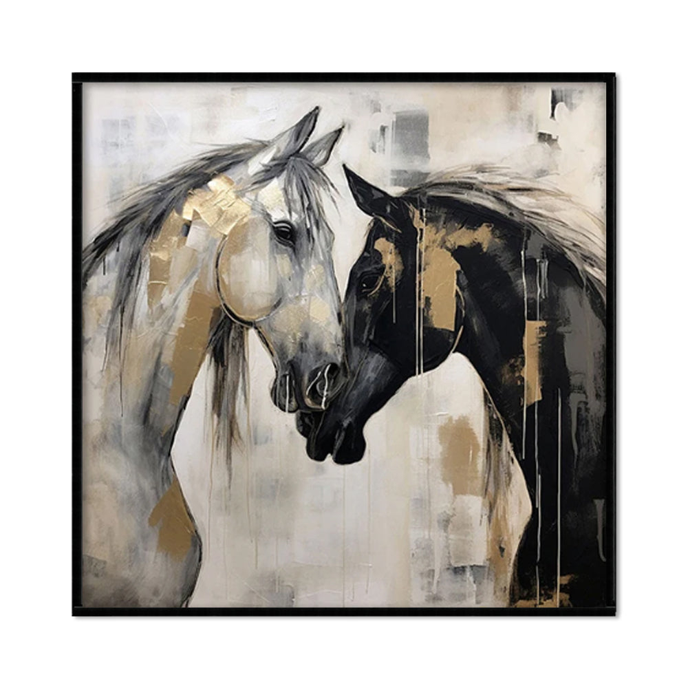 Hand-Painted Abstract Horses Painting